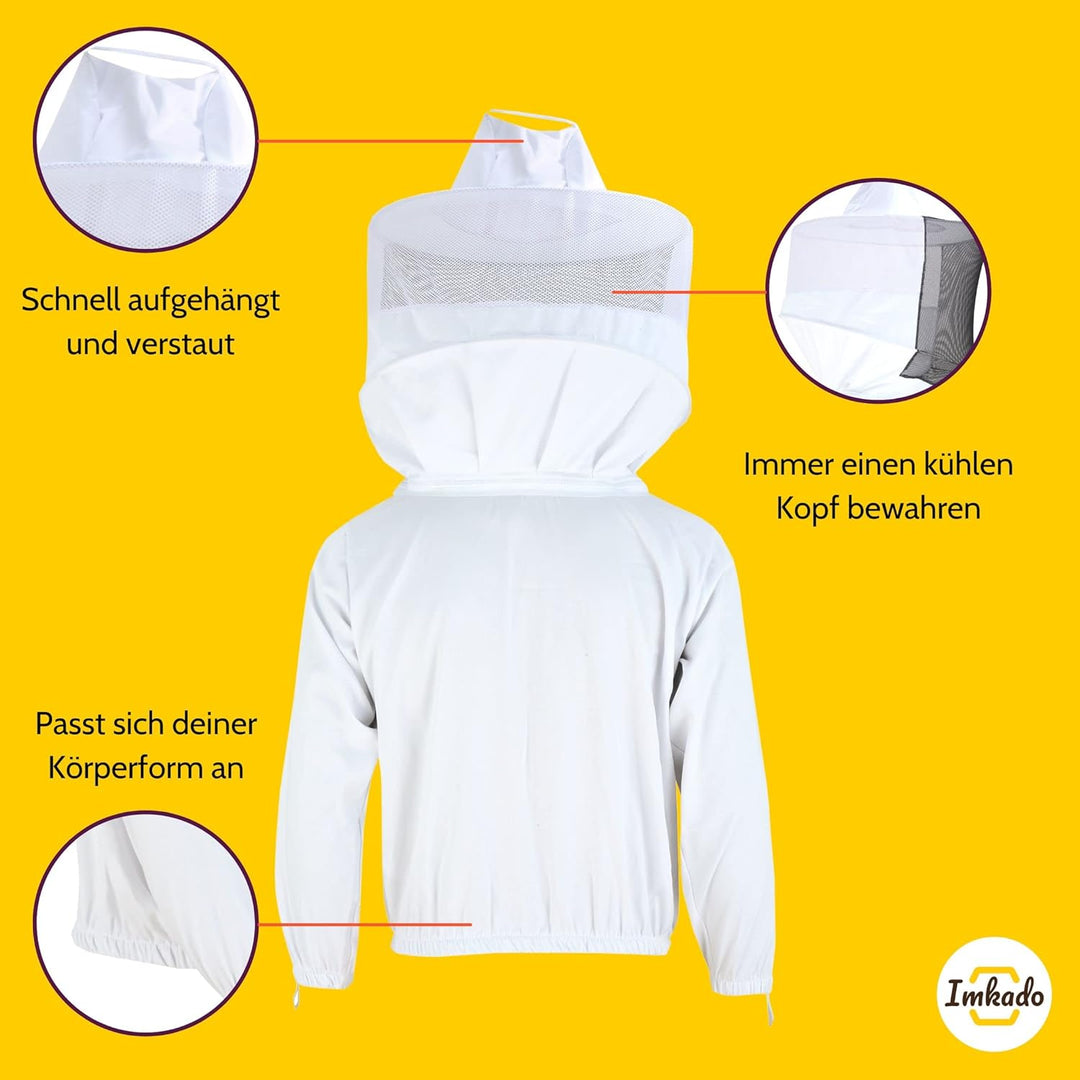 Imkado Imkerjacke, Schutzbekleidung für Imker - Schutz vor Bienenstichen - Schutzhemd, Schutzkleidun