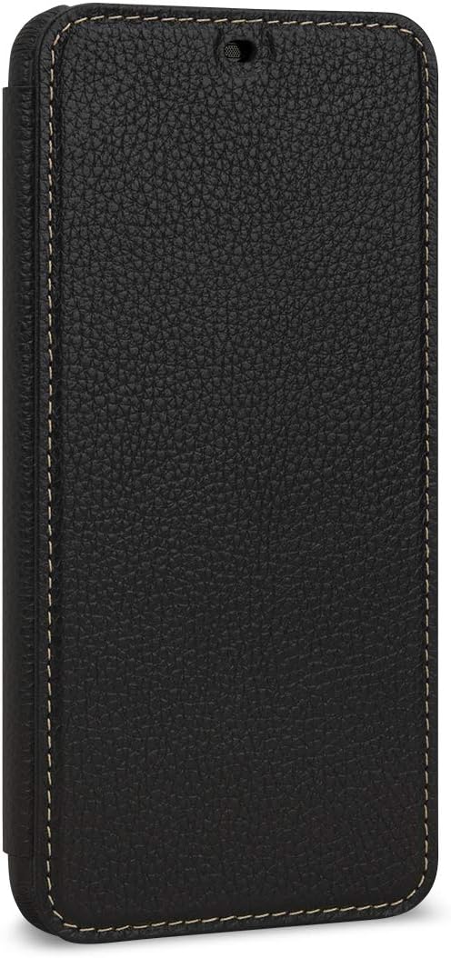 STILGUT Lederhülle für Huawei Mate 20 Lite Book Type, schwarz, schwarz