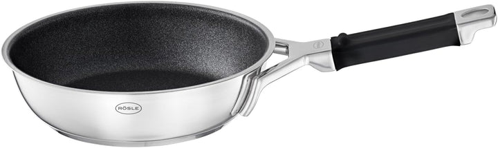 RÖSLE SILENCE PRO Bratpfanne, Pfanne mit kratzfester Premium-Antihaftversiegelung ProResist, Silikon