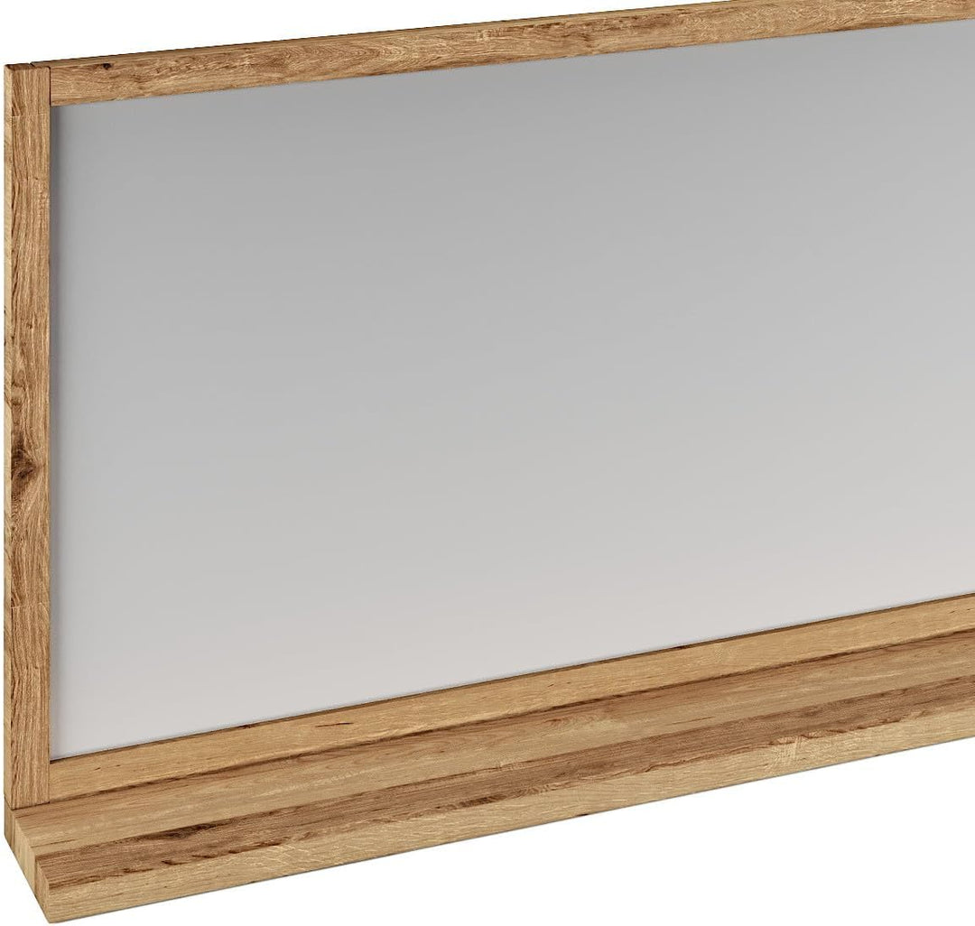 Woodkings Sydney Spiegel I Badspiegel 138x60 cm mit Ablage I Wildeiche Holz Rahmen I grosser Wandspi