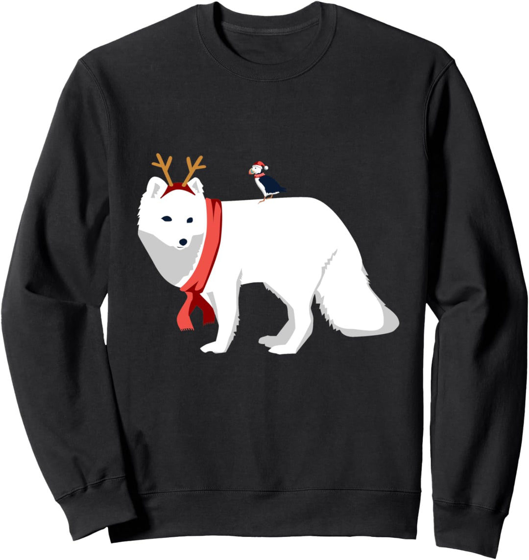 Polarfuchs Elch Tiere Christmas Nikolaus Xmas Santa Geschenk Sweatshirt