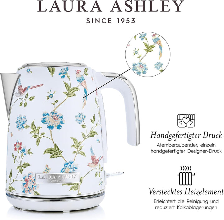 Laura Ashley Toaster und Jug Wasserkocher Set von VQ (Elveden Weiss, Elektrischer Wasserkocher und 4