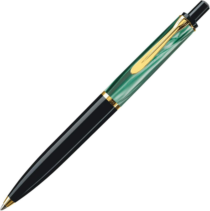 Pelikan Kugelschreiber Classic 200, Grün-Marmoriert, hochwertiger Druckkugelschreiber im Geschenk-Et