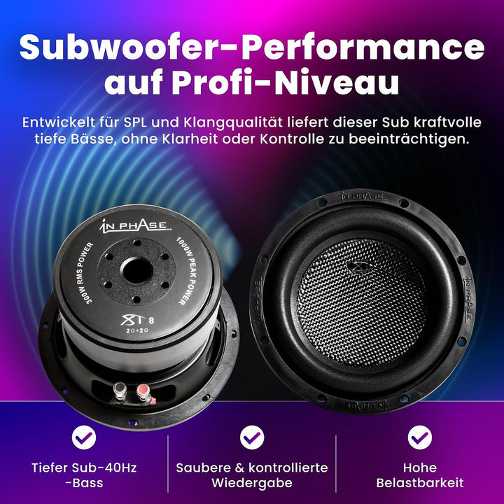 In Phase XT - 8 20.32 cm 1000W Peak Power Subwoofer XT-8, XT-8