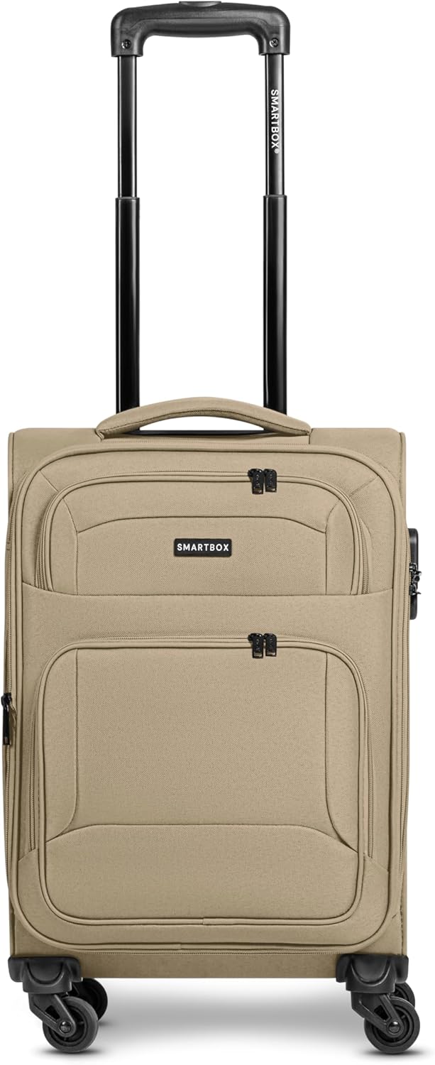 SMARTBOX Weichgepäck Kabinen-Koffer für Damen & Herren | Kleiner Cabin-Trolley 36 x 23 x 57 cm | 4 R