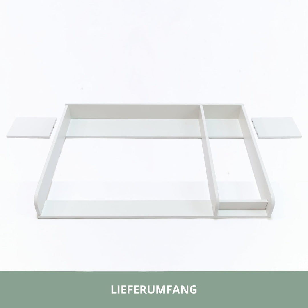Wickelaufsatz für IKEA HEMNES Kommode - Weiss, 160cm | Mit Trennfach, 100% MDF weiss lackiert · Komm