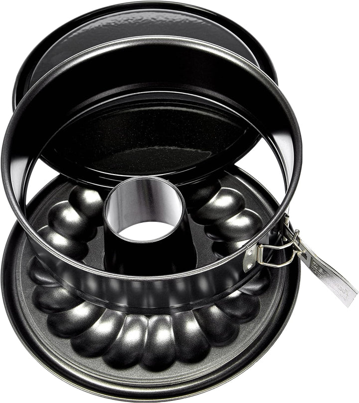 Zenker 7004 Springform Ø 26 cm DELUXE, Backform mit Emaille-Versiegeltem Flach- und Rohrboden aus St