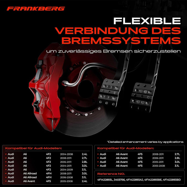 Frankberg Servolenkung Schlauch Benzin/Diesel Kompatibel mit A6 4F2 2.4L-3.1L 2004-2011 A6 Allroad 4