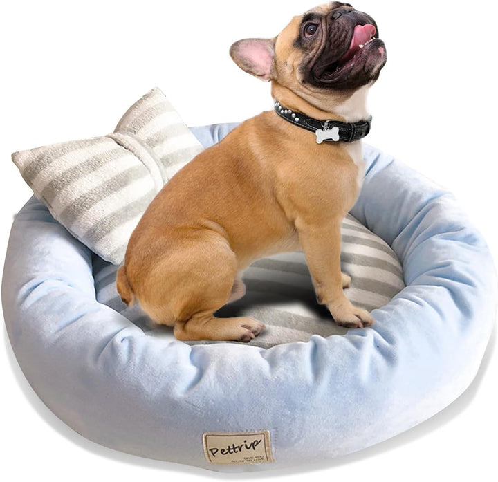 PETCUTE Hundebett Katzenbett Waschbar Hundesofa Rund Kissen Bett Wildlederimitat Haustierbett für Gr