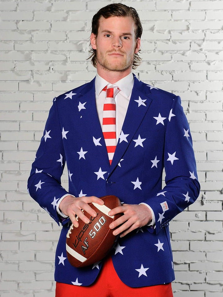 Opposuits OSUI-0023-EU52 - Stars and Stripes - USA Kostüm, Grösse 52, mehrfarbig 52 Mehrfarbig, 52 M
