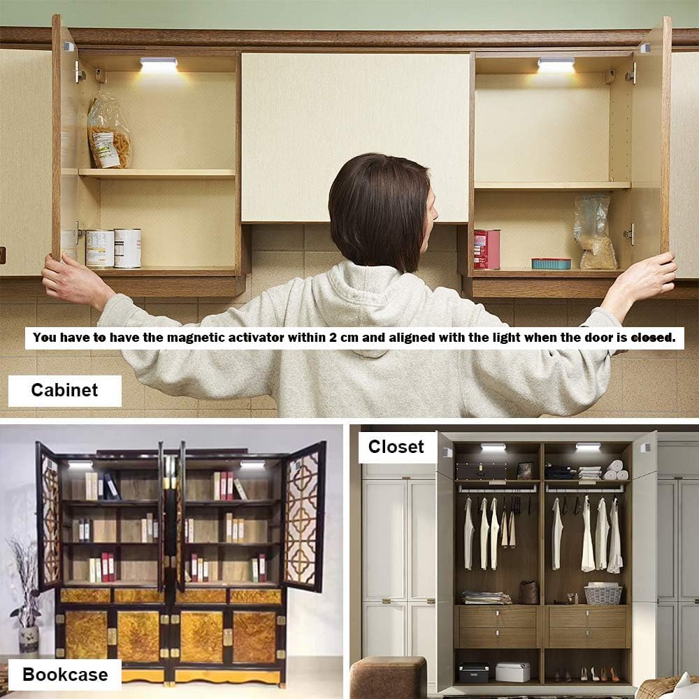 Amagle Magnetische Tür-Sensor-Lichtleiste für Schrank, Schublade, Schrank, Fenster, Hotel, Küche, Ke