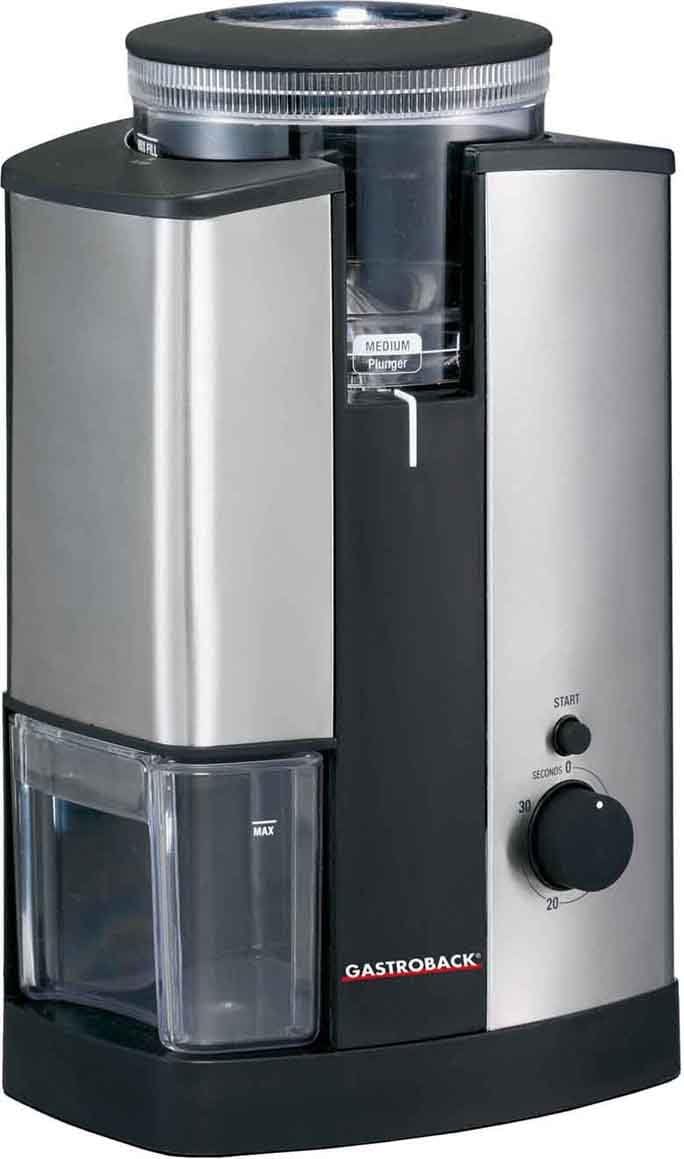 GASTROBACK Design Kaffeemühle Advanced, Silber, Schwarz, 1 Stück (1er Pack)