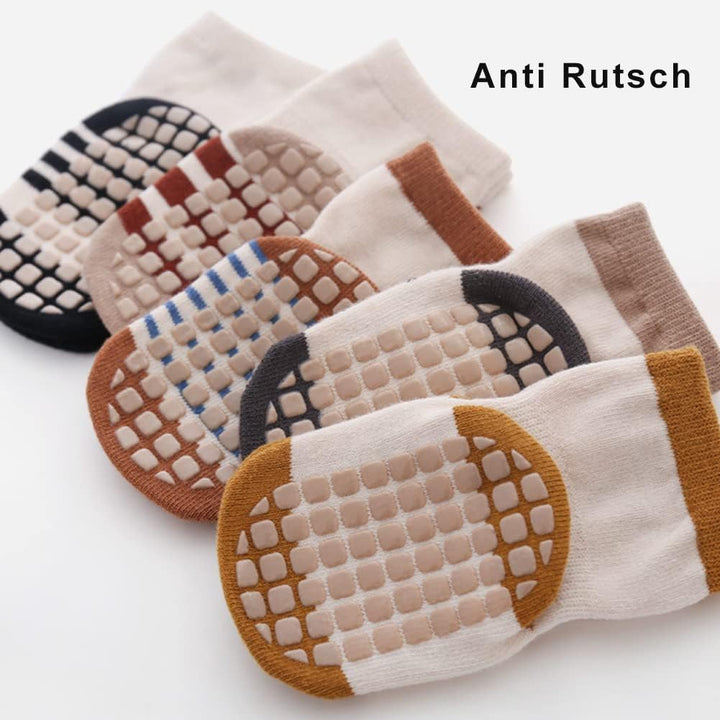 Rutschfeste Socken für Baby Mädchen Jungen 5 Paar Kinder Anti Rutsch Socken Sportsocken Stoppersocke