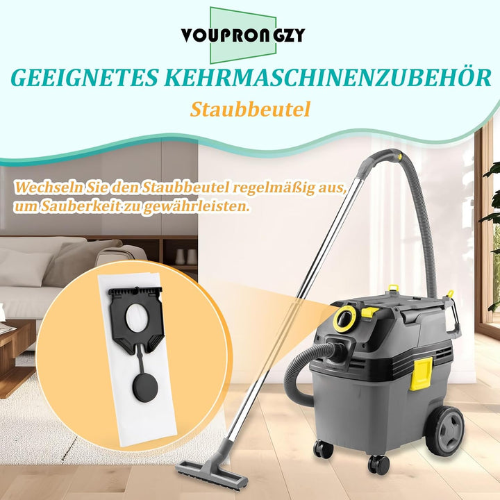 10 Stück für Kärcher NT 30/1 Staubbeutel für Kärcher NT 40/1/NT 50/1 Staubbeutel Ersatz Nass Trocken
