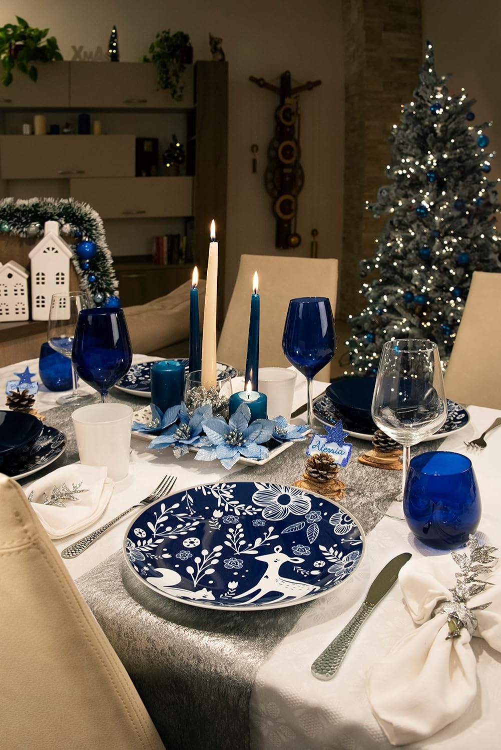 Excelsa Cobalto Weingläser, Glas, Blau, 6 Stück Kelche, Kelche