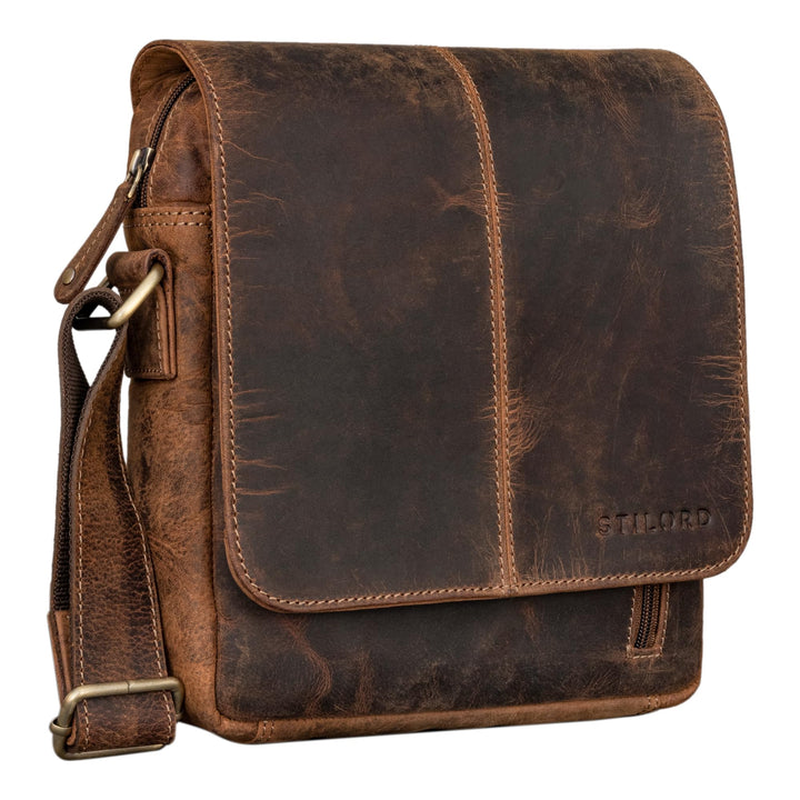 STILORD 'Matt' Ledertasche Männer klein Vintage Umhängetasche Schultertasche Herrentasche für 9,7 Zo