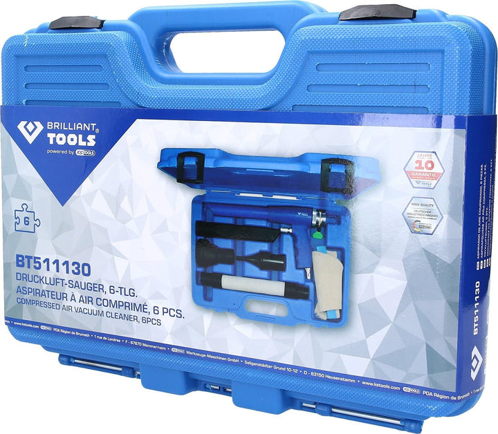 BRILLIANT TOOLS BT511130 Druckluft-Sauger, 6-tlg. [Powered by KS TOOLS]