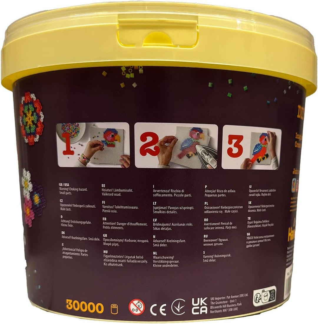 Hama Perlen 181-67 Bügelperlen im Eimer mit ca. 30.000 Midi-Perlen im Volltonmix mit 22 Farben, für