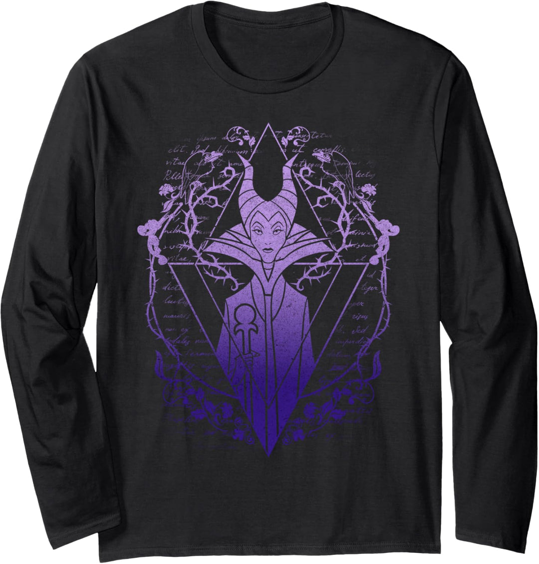 Disney Sleeping Beauty Maleficent Triangle Portrait Langarmshirt