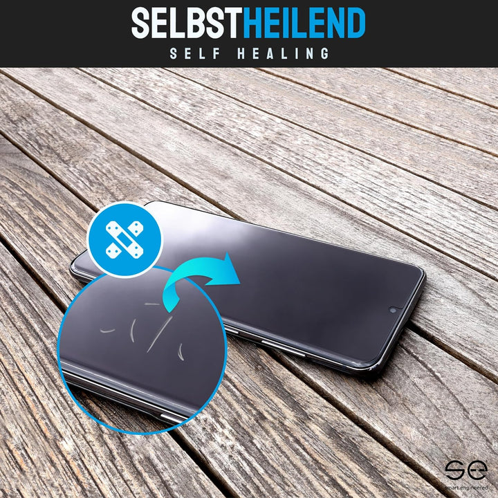 2x se® 3D SCHUTZFOLIE Transparent für Samsung Galaxy S21 Plus,Selbstheilend, 100% Fingerabdruck & Fa