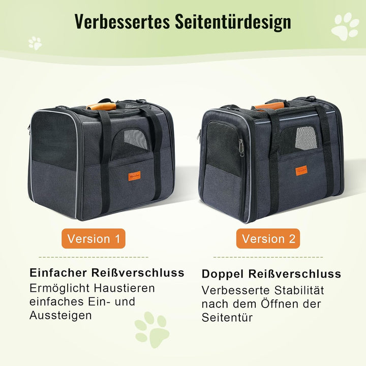 Morpilot Katzentransportbox für grosse Katzen und Welpen bis 7kg, Katzenbox Hundetasche mit Sicherhe