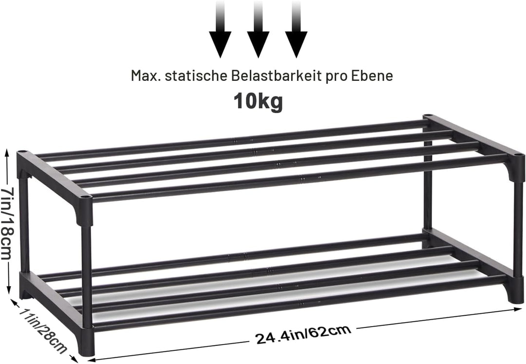 XIANGLV Schuhregal 2 Ebenen, Klein, kann 6 Paar Schuhe Halten, Schuhablage, Aufbewahrung, Organizer,