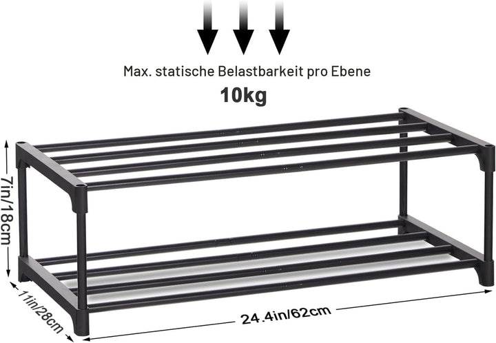 XIANGLV Schuhregal 2 Ebenen, Klein, kann 6 Paar Schuhe Halten, Schuhablage, Aufbewahrung, Organizer,