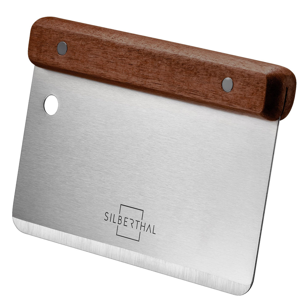 SILBERTHAL Teigkarte Edelstahl 16cm gross - Teigschaber für Brot, Pizza, Gemüse - Teigmesser zum ein