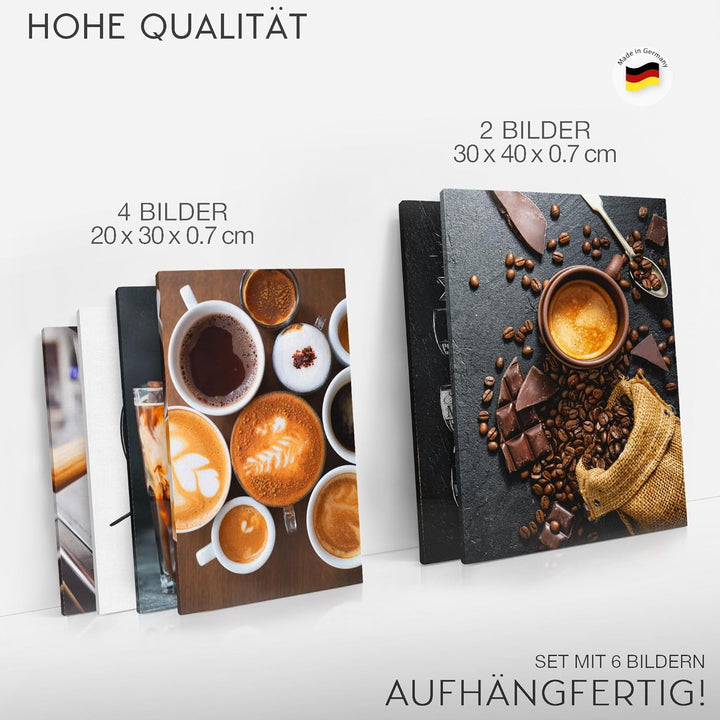Novart Bilder Set - AUFHÄNGFERTIG - KEIN EXTRA RAHMEN BENÖTIGT - Kaffee Coffee Modern Küche - Esszim