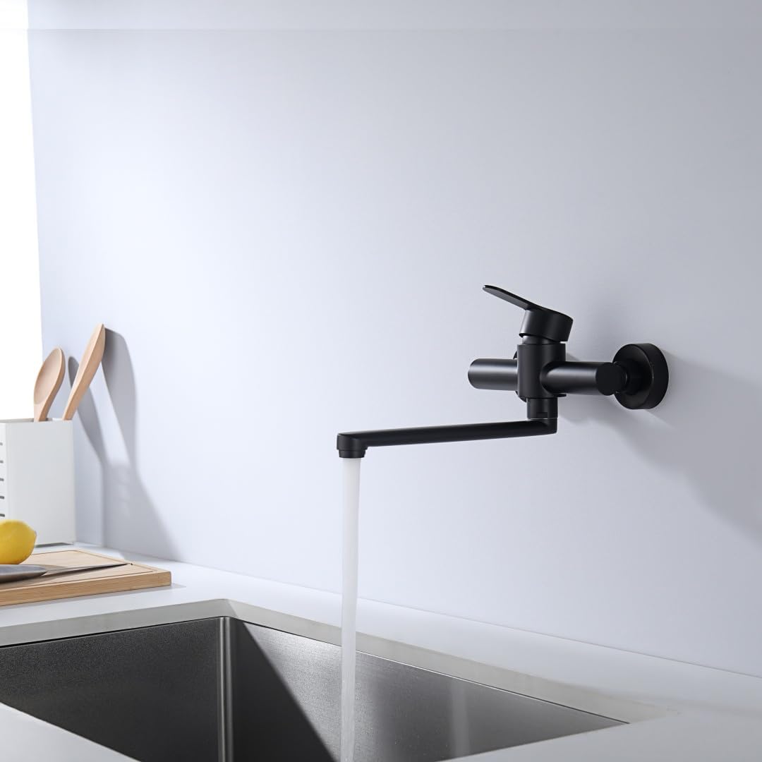 Decaura Wand Küche Wasserhahn, Küchenarmatur Wandmontage Mischbatterien Armatur, Wandarmatur Spültis