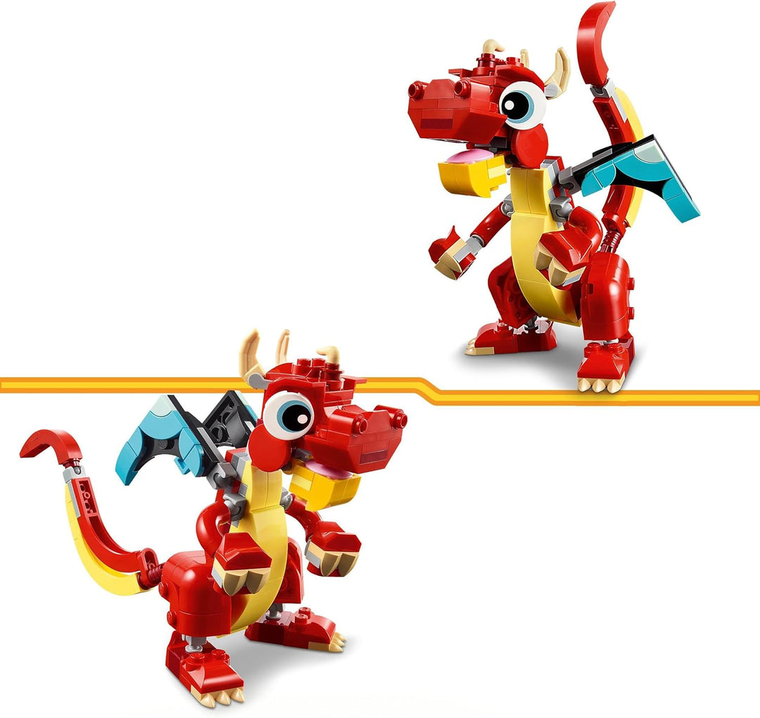 LEGO Creator 3in1 Giesskanne mit Blumen Set, Kinderzimmer-Deko & Creator 3in1 Roter Drache, Spielzeu
