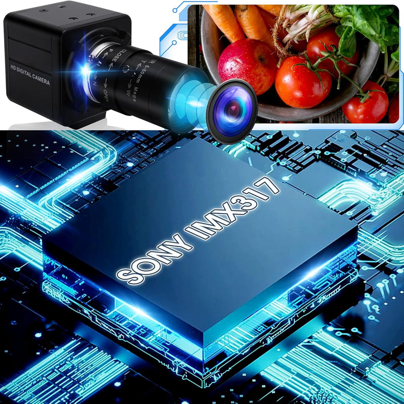 ELP 4K Web Kamera,Ultra HD IMX317 USB Kamera mit 5-50mm Zoom Objektiv,PC Mini Webkamera Unterstützun
