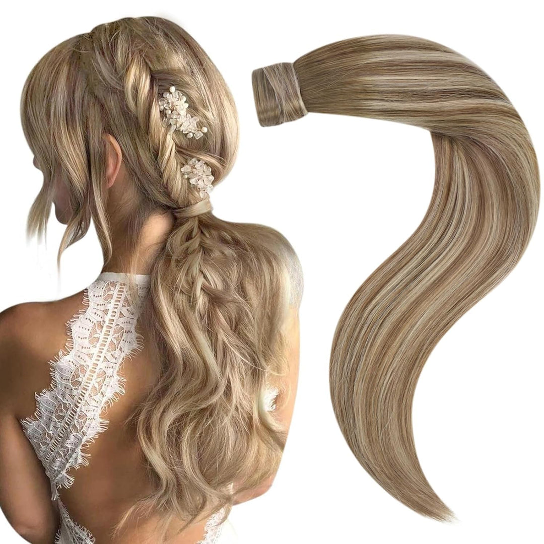 Easyouth Extensions Ponytail Echthaar Remy Pferdeschwanz Echthaar Balayage Zopf Extensions Echthaar