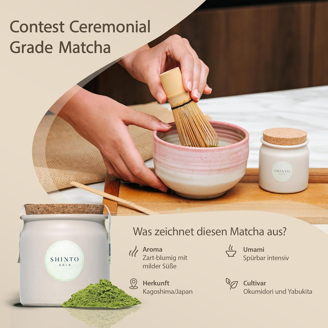 Matcha Tee Set Shinto® Gold - Super Premium Bio Matcha Tee - beschattet & handgepflückt aus Uji Japa