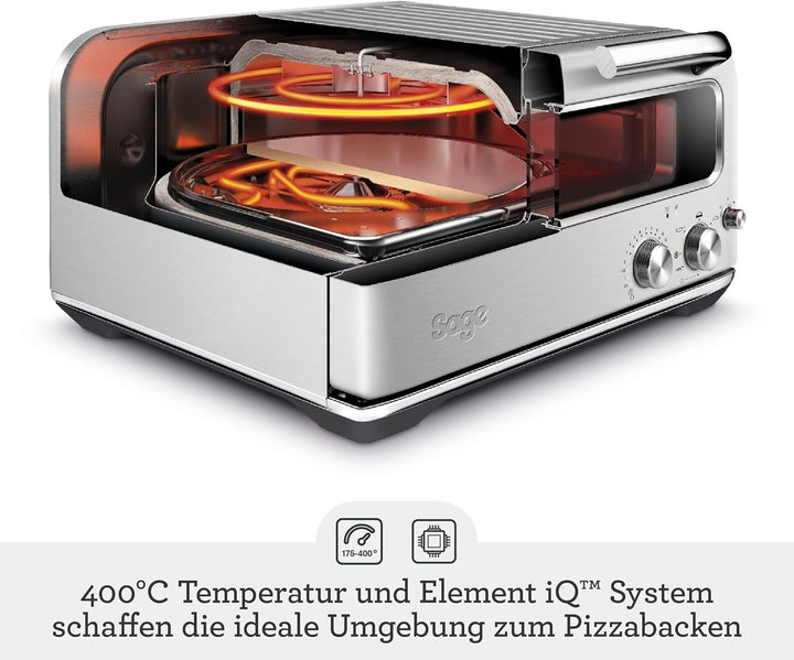 Sage Appliances the Smart Oven Pizzaiolo Pizzaofen Brushed Stainless Steel edelstahl