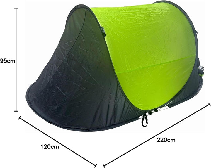 Pop Up Wurfzelt für 2 Personen blau grün Outdoor Campingzelt Trekking Festival, Grün