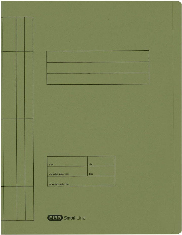 Elba Schnellhefter A4 Pappe, Smart Line, aus Manila-Karton, grün, 100 Stück grün Schnellhefter, grün