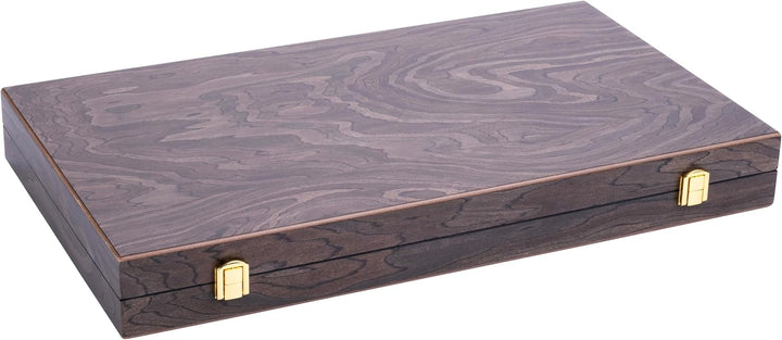 Engelhart- 250547 - Luxus-Backgammon – 18 Zoll – Nussbaumfurnier, lackiert 18 Zoll Walnuss-wurzelhol