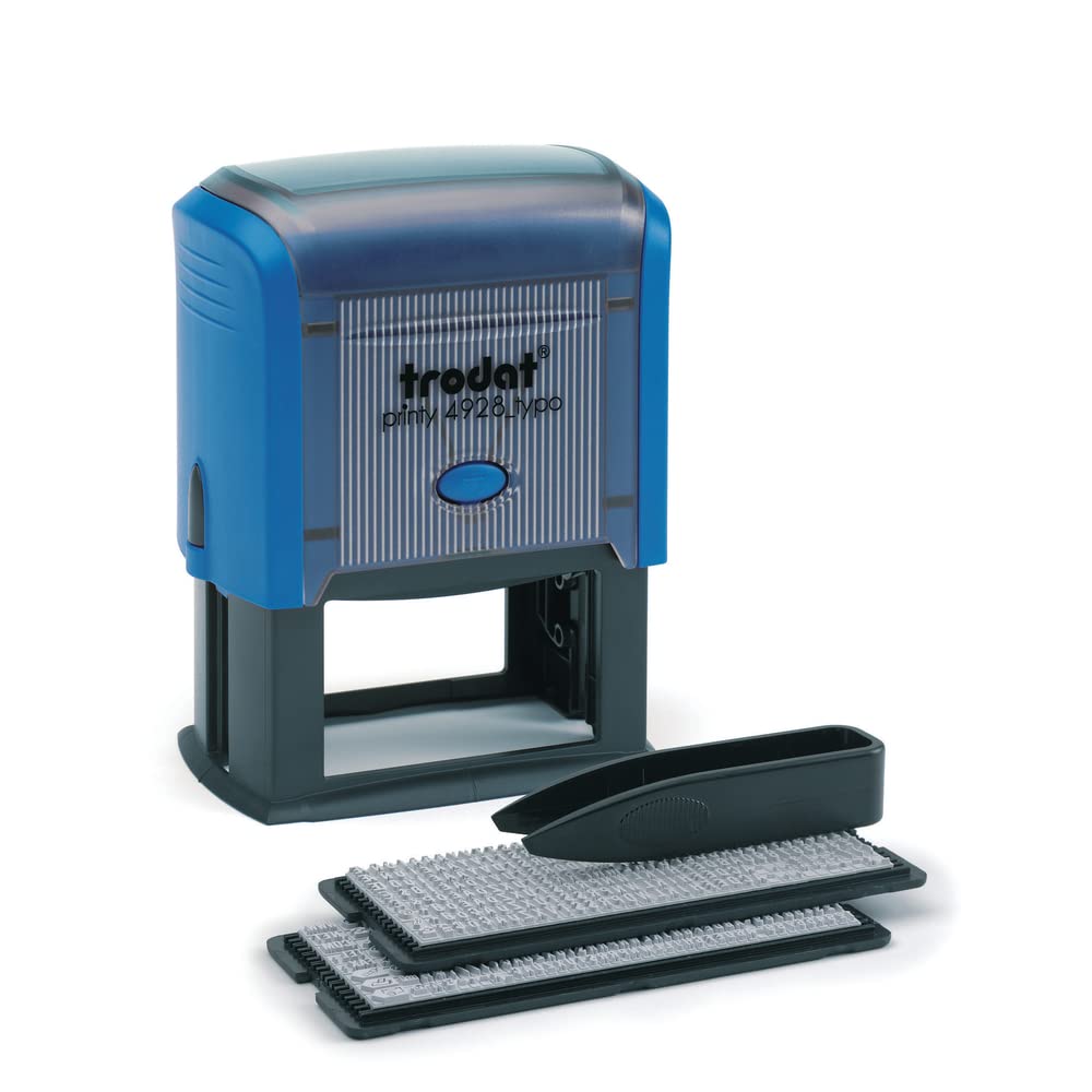 Trodat Printy 4928 typo Textstempel zum Selbersetzen, selbstfärbend, 7-zeilig, Abdruckfarbe Schwarz