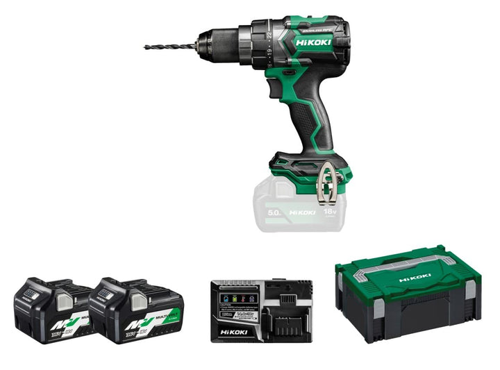 HIKOKI Akku Bohrschrauber, DS18DCWRZ, (18V, (5,0 Ah) Leerlaufdrehzahl 0-2000 min-1, Max. Festdrehmom