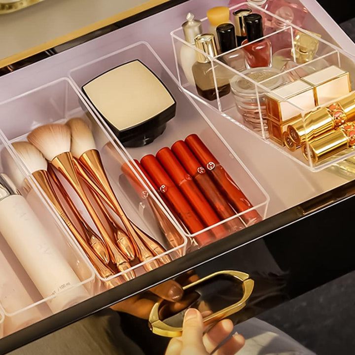 Kosmetik Organizer Set Make Up Organizer aus Acryl Schubladen Ordnungssystem mit 7 Fächern Stapelbar