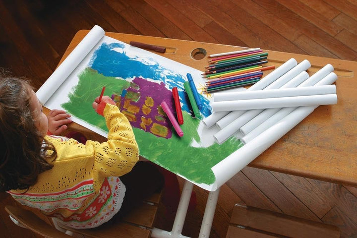 Clairefontaine 34162C Rolle Malpapier (120 g, 50 x 1 m, ideal für Gruppenaktivitäten) 1 Rolle weiss/