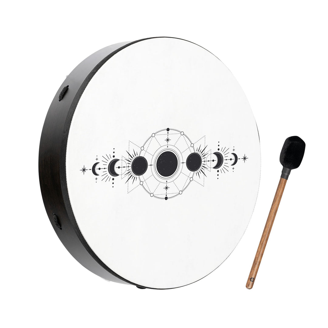 Sonic Energy Trommel Mondphasen – 45,7 cm – Schamanisches Instrument mit Kunststofffell – Für Medita