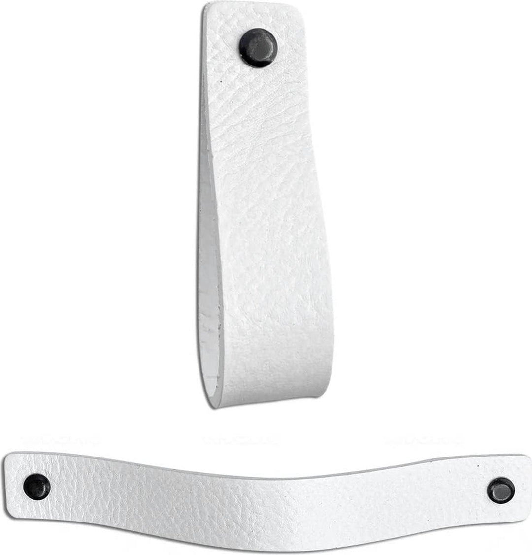 Brute Strength - Ledergriffe für Möbel - Weiss - 2 Stück - 20 x 2,5 cm - Schrankgriff, Türgriff für