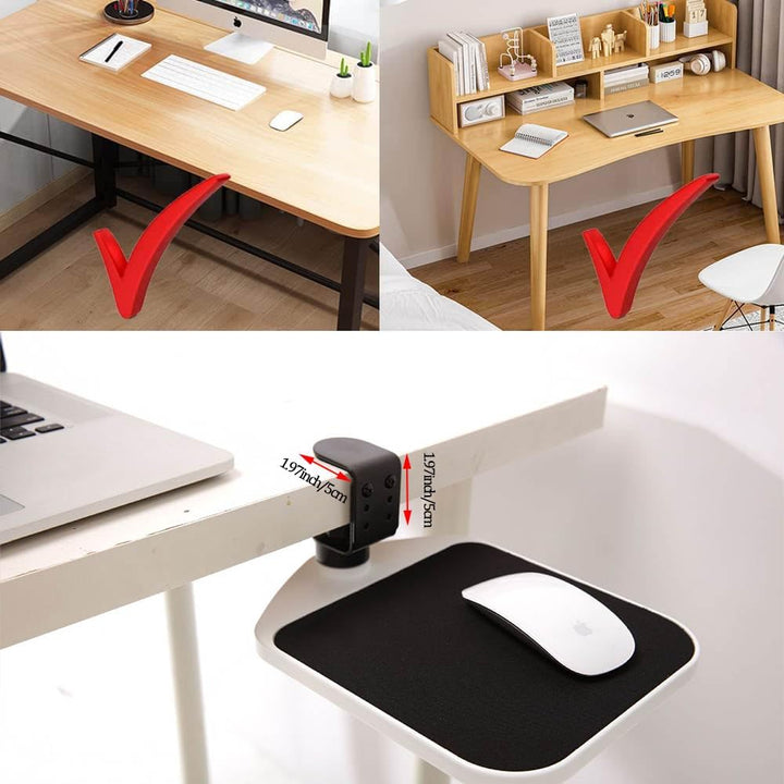 Ergonomische Armlehnenstütze Handgelenkauflage, Clip auf Mausplattform 360° drehbar, Verstellbar Arm