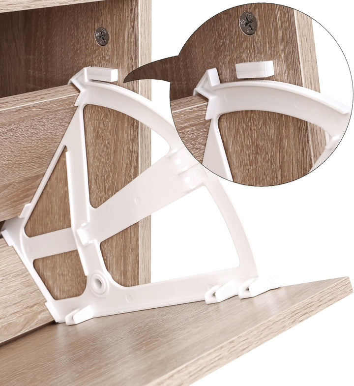 VASAGLE Schuhschrank mit 3 Klappen Schuhregal Schuhkipepr Schuhkommode Eichenfarben verstellbar 60 x