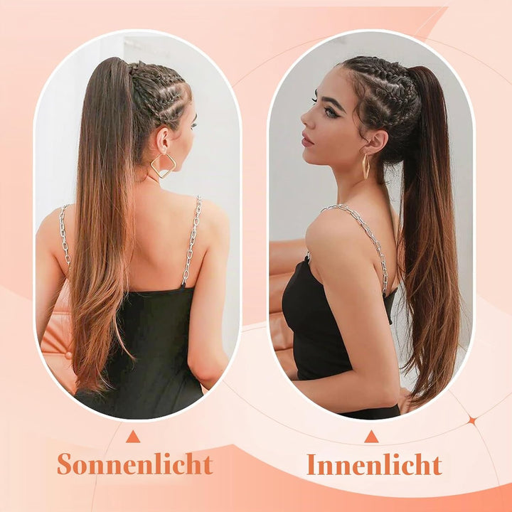 Benehair Ponytail Extension Echthaar, Zopf Extensions Echthaar, Wrap Around Echthaars Ponytail für F