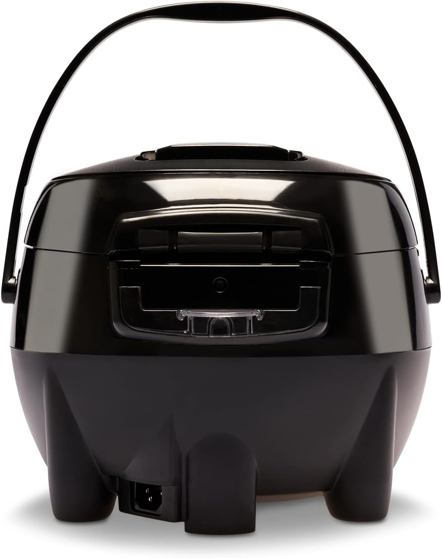 Reishunger Digitaler Reiskocher & Dampfgarer Schwarz + Gratis Kochbuch – Warmhaltefunktion, Timer &