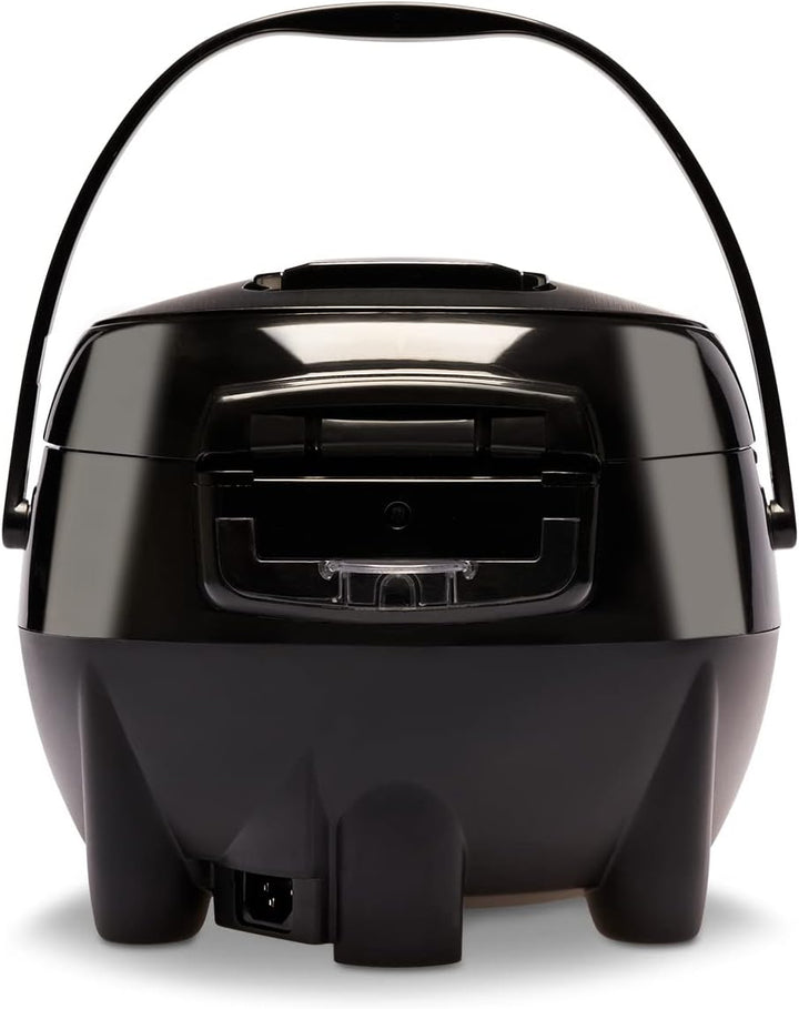 Reishunger Digitaler Reiskocher & Dampfgarer Schwarz + Gratis Kochbuch – Warmhaltefunktion, Timer &
