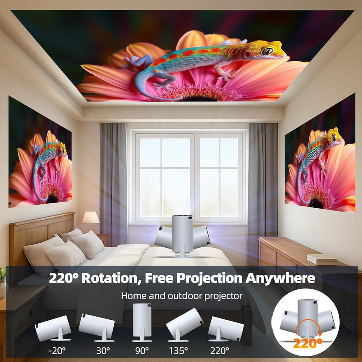 Mini Beamer 4K Projektor, Android TV 11.0 Tragbarer Projektor, Smart Projector mit WiFi 6 & Bluetoot